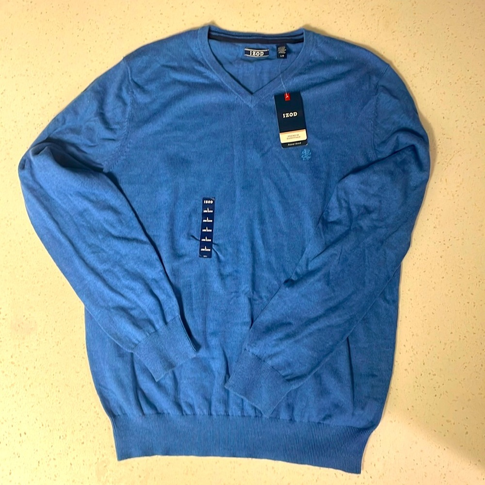 Izod Premium Essentials Blue Sweater